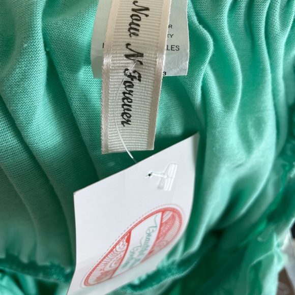 Bohemian Mint Fringe Strapless Dress - Picture 7 of 8